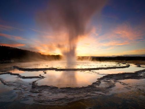 Yellowstone National Park with Geyser
