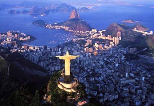 Christ the Redeemer at night