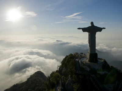 christ the redeemer at clouds