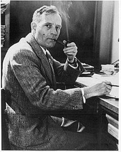 Edwin Hubble with Pipe