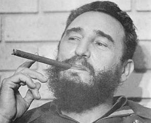 Fidel Castro Smokes